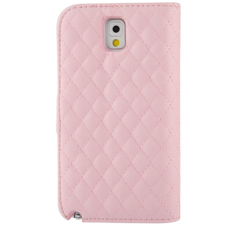 Plaid Texture Leather Case with Credit Card Slot & Holder for Galaxy Note III / N9000