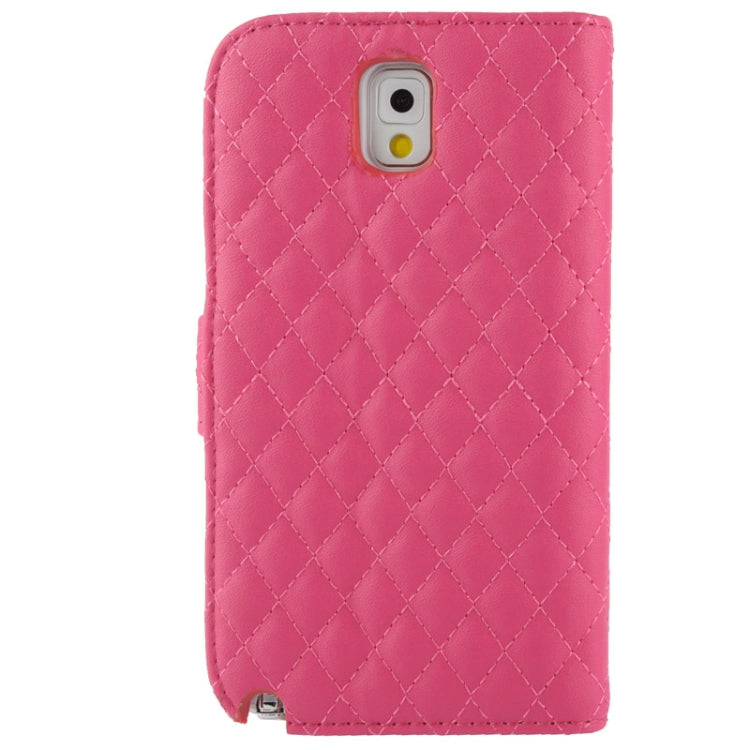 Plaid Texture Leather Case with Credit Card Slot & Holder for Galaxy Note III / N9000