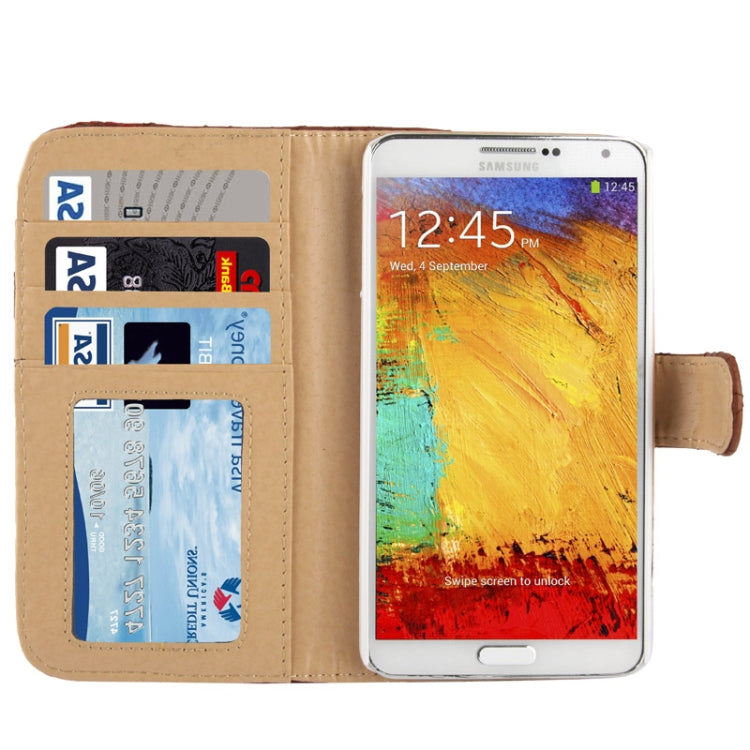 Plaid Texture Leather Case with Credit Card Slot & Holder for Galaxy Note III / N9000