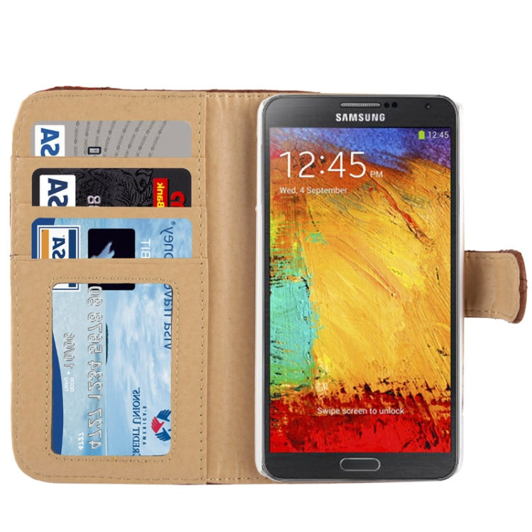 Plaid Texture Leather Case with Credit Card Slot & Holder for Galaxy Note III / N9000