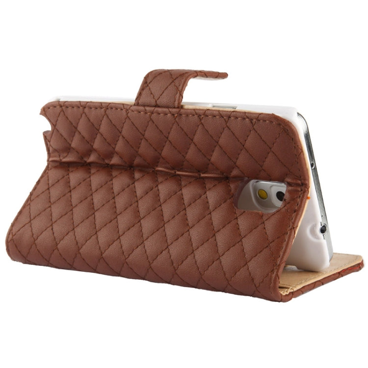 Plaid Texture Leather Case with Credit Card Slot & Holder for Galaxy Note III / N9000
