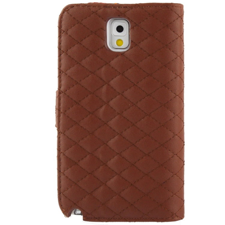 Plaid Texture Leather Case with Credit Card Slot & Holder for Galaxy Note III / N9000