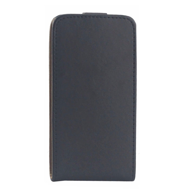 Vertical Flip Magnetic Button Leather Case for Galaxy A3 / A300(Black)