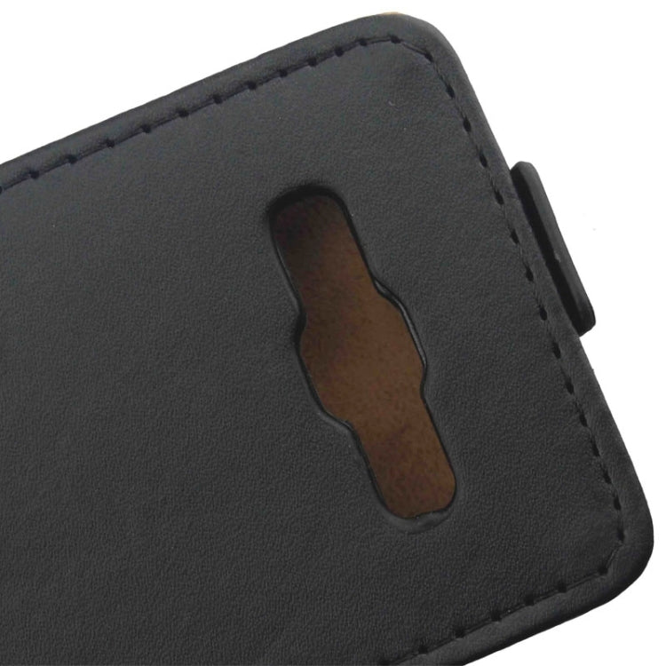 Vertical Flip Magnetic Button Leather Case for Galaxy A3 / A300(Black)