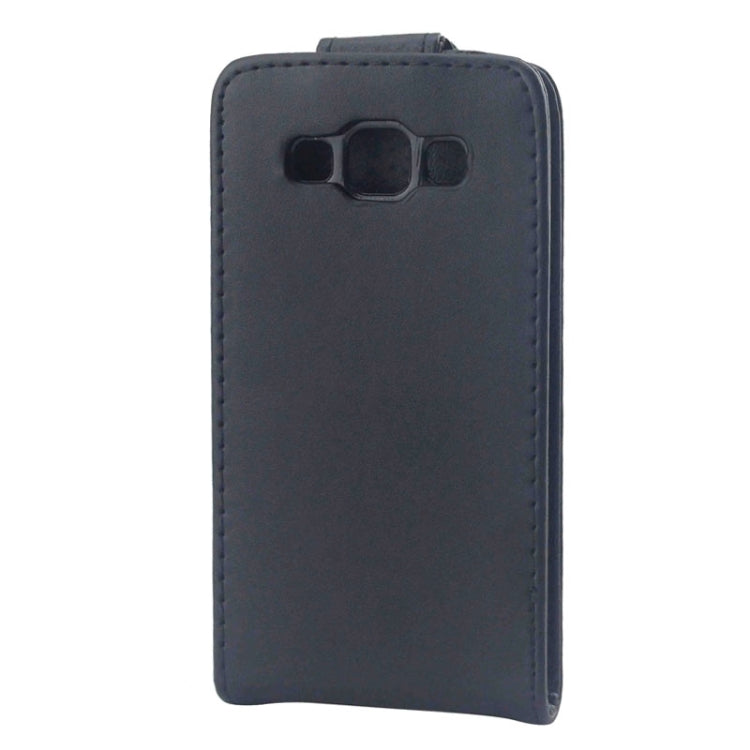 Vertical Flip Magnetic Button PU Leather Case for Galaxy A3 / A300(Black)