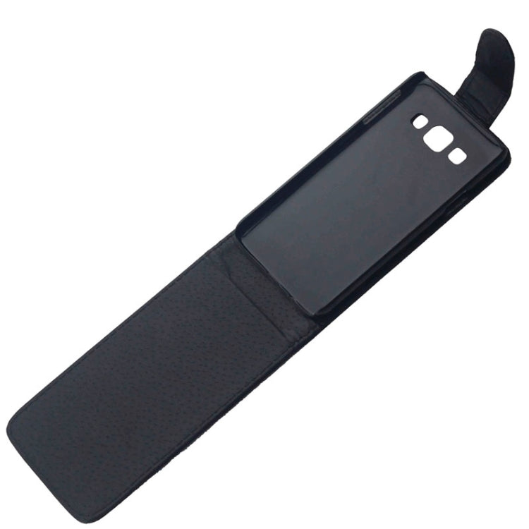 Vertical Flip Magnetic Button PU Leather Case for Galaxy A3 / A300(Black)