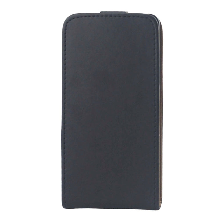 Vertical Flip Magnetic Button Leather Case for Galaxy A5 / A500(Black)