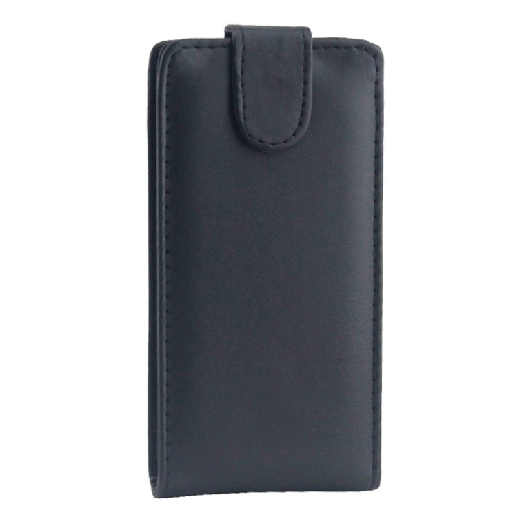 Vertical Flip Magnetic Button PU Leather Case for Galaxy A5 / A500(Black)