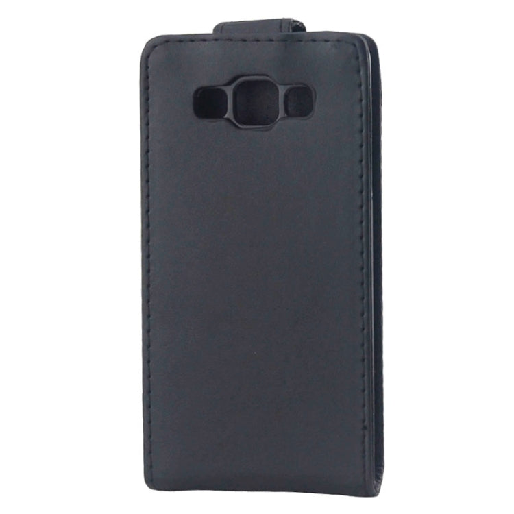 Vertical Flip Magnetic Button PU Leather Case for Galaxy A5 / A500(Black)