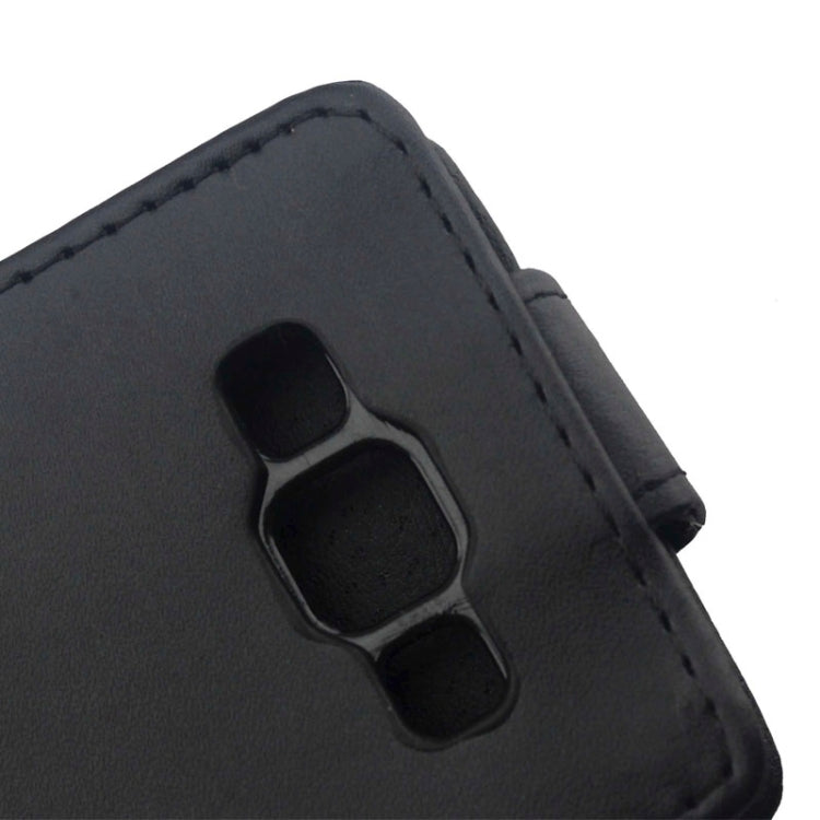 Vertical Flip Magnetic Button PU Leather Case for Galaxy A5 / A500(Black)
