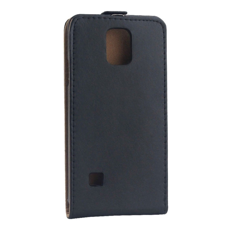 Vertical Flip Magnetic Button Leather Case for Galaxy Note 4 / N910(Black)