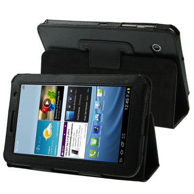 Leather Case with Holder for Galaxy Tab 2 (7.0) / P3100, Black(Black)