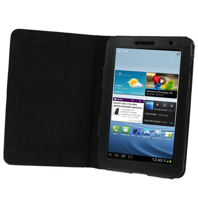 Leather Case with Holder for Galaxy Tab 2 (7.0) / P3100, Black(Black)