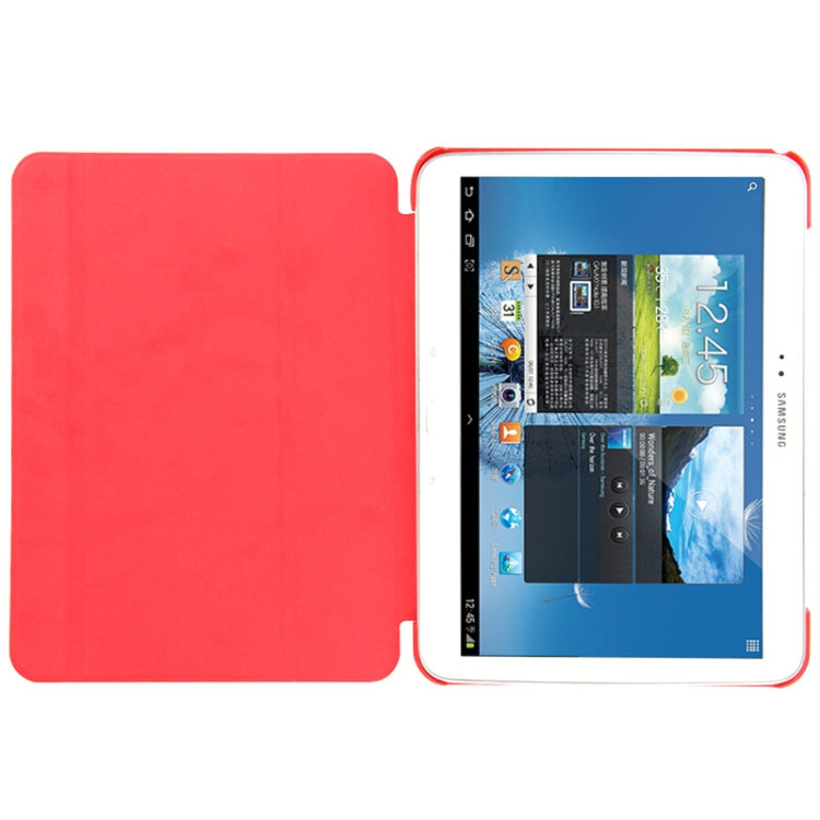 3-folding Litchi Texture Flip Leather Case with Holder for Galaxy Tab 4 10.1 / T530(Red)