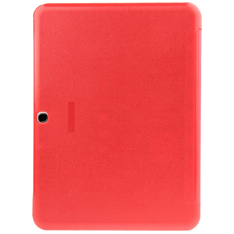 3-folding Litchi Texture Flip Leather Case with Holder for Galaxy Tab 4 10.1 / T530(Red)