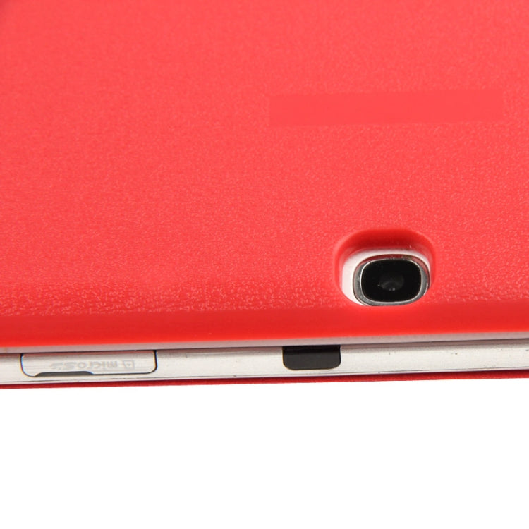 3-folding Litchi Texture Flip Leather Case with Holder for Galaxy Tab 4 10.1 / T530(Red)