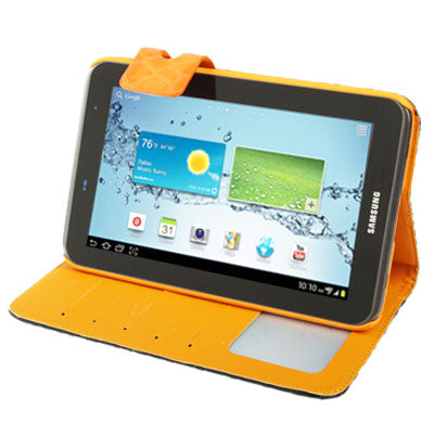 Mesh Texture Flip Leather Case with Credit Card Slots & Holder for Samsung Tab 2 / P3100 / P6200