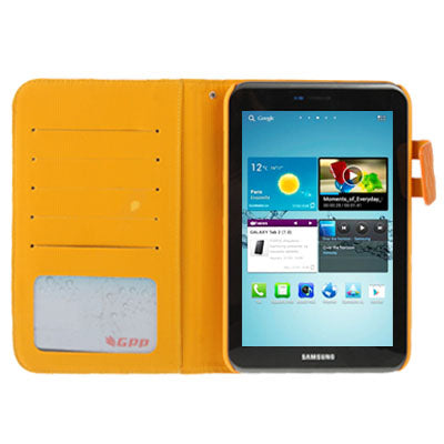 Mesh Texture Flip Leather Case with Credit Card Slots & Holder for Samsung Tab 2 / P3100 / P6200