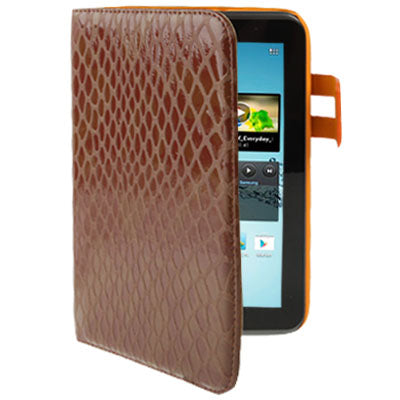 Mesh Texture Flip Leather Case with Credit Card Slots & Holder for Samsung Tab 2 / P3100 / P6200