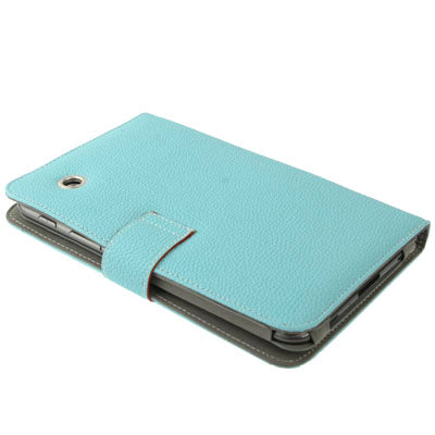 Lichi Texture Flip Leather Case with  Credit Card Slots / Holder / Elastic Hand Strap for Samsung Tab 2 / P3100 / P6200