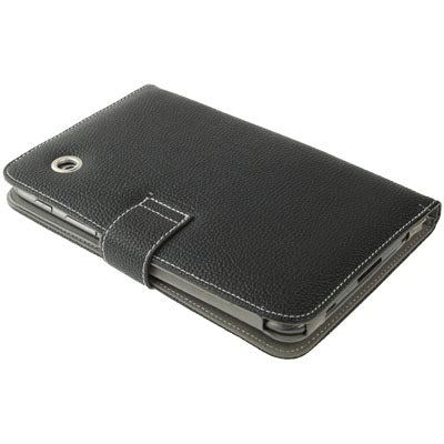 Lichi Texture Flip Leather Case with  Credit Card Slots / Holder / Elastic Hand Strap for Samsung Tab 2 / P3100 / P6200