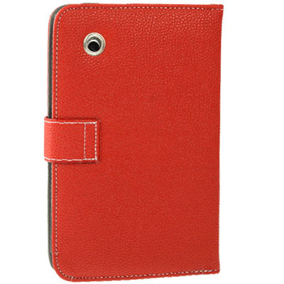Lichi Texture Flip Leather Case with  Credit Card Slots / Holder / Elastic Hand Strap for Samsung Tab 2 / P3100 / P6200