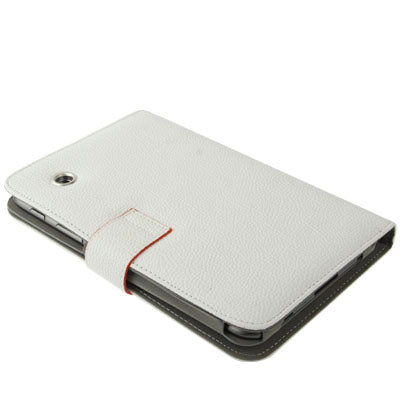 Lichi Texture Flip Leather Case with  Credit Card Slots / Holder / Elastic Hand Strap for Samsung Tab 2 / P3100 / P6200