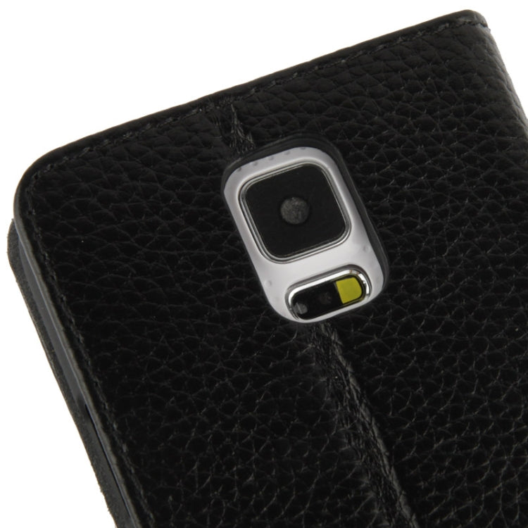 Litchi Texture Genuine Leather Case with Call Display ID & Holder for Galaxy S5 / G900