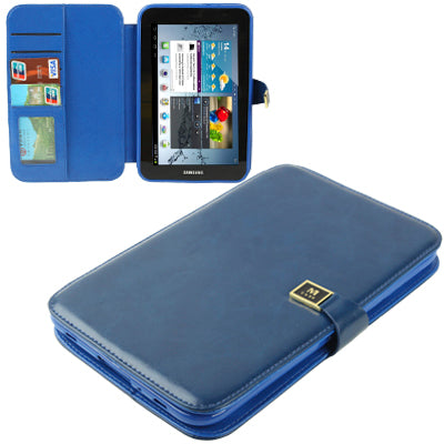 High Quality Crazy Horse Texture Flip Leather Case with Holder & Credit Card Slots for Galaxy Tab P3100 / P3110 / P6200 / P6210