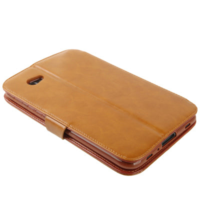 High Quality Crazy Horse Texture Flip Leather Case with Holder & Credit Card Slots for Galaxy Tab P3100 / P3110 / P6200 / P6210