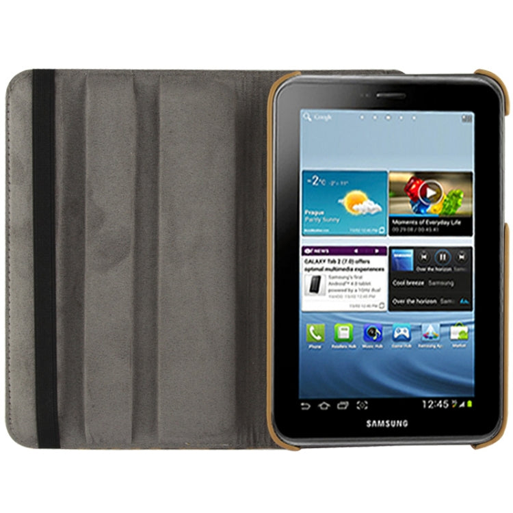 Yellow Leopard Pattern 360 Degrees Rotation Leather Case with Holder for Galaxy Tab 2 (7.0) / P3100 / P6200(Yellow)