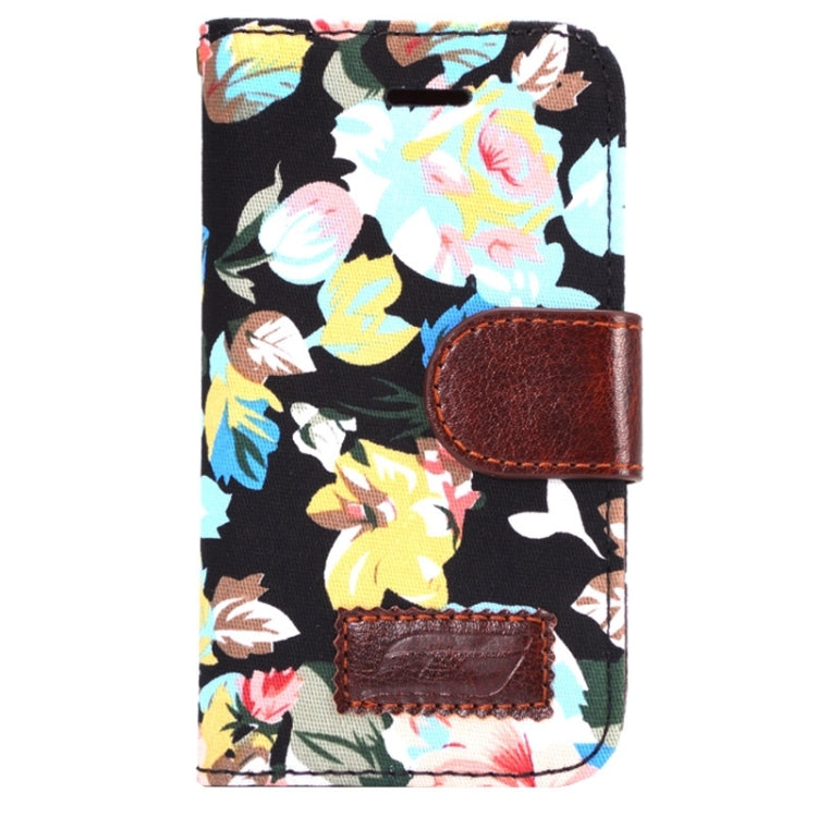 Flower Cloth Leather Case with Holder and Card Slots for Galaxy Ace 4 / G313F