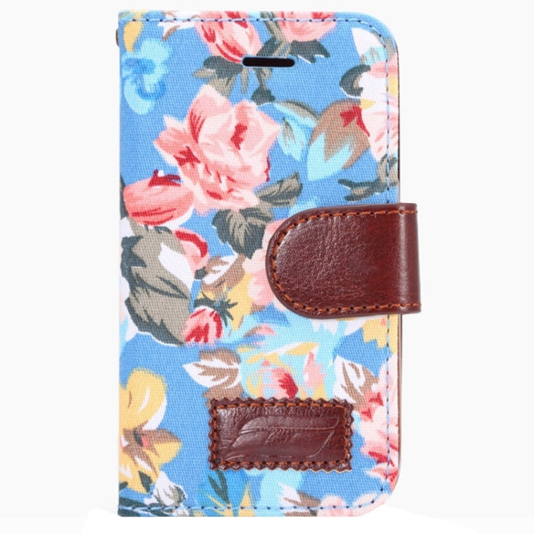 Flower Cloth Leather Case with Holder and Card Slots for Galaxy Ace 4 / G313F