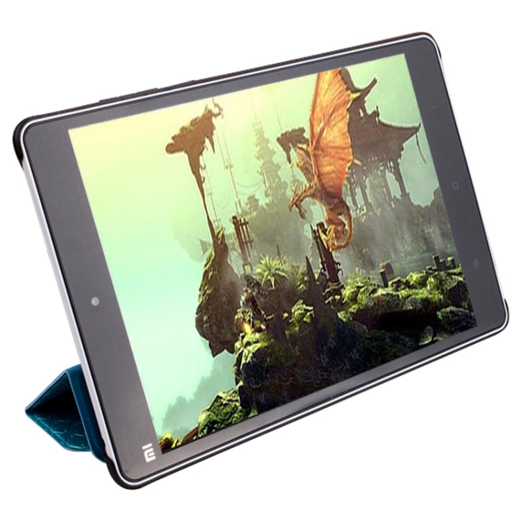 3-folding Rhomb Texture Leather Smart Case with Sleep / Wake-up Function & Holder for Xiaomi Mi Pad
