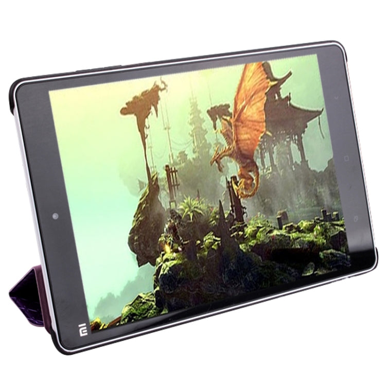 3-folding Rhomb Texture Leather Smart Case with Sleep / Wake-up Function & Holder for Xiaomi Mi Pad