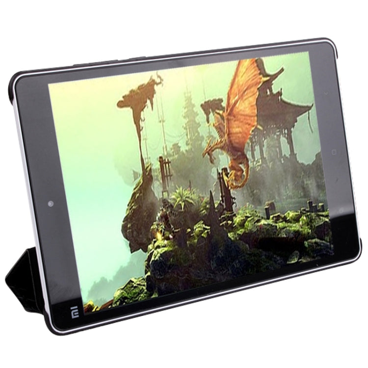 3-folding Rhomb Texture Leather Smart Case with Sleep / Wake-up Function & Holder for Xiaomi Mi Pad