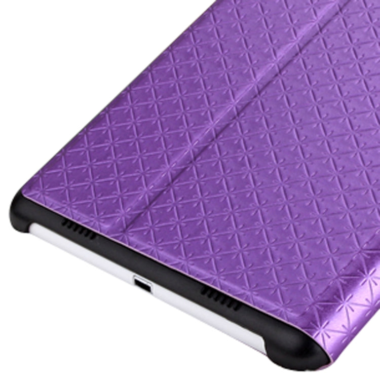 3-folding Rhomb Texture Leather Smart Case with Sleep / Wake-up Function & Holder for Xiaomi Mi Pad