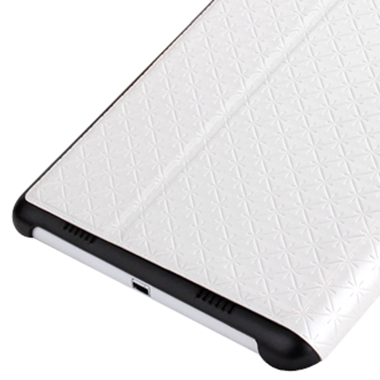 3-folding Rhomb Texture Leather Smart Case with Sleep / Wake-up Function & Holder for Xiaomi Mi Pad