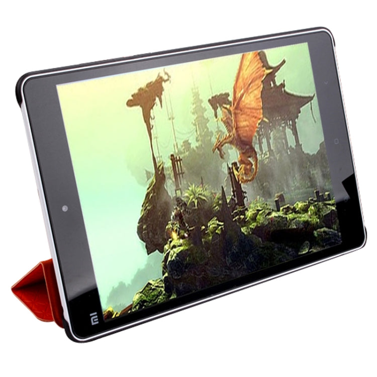 3-folding Rhomb Texture Leather Smart Case with Sleep / Wake-up Function & Holder for Xiaomi Mi Pad