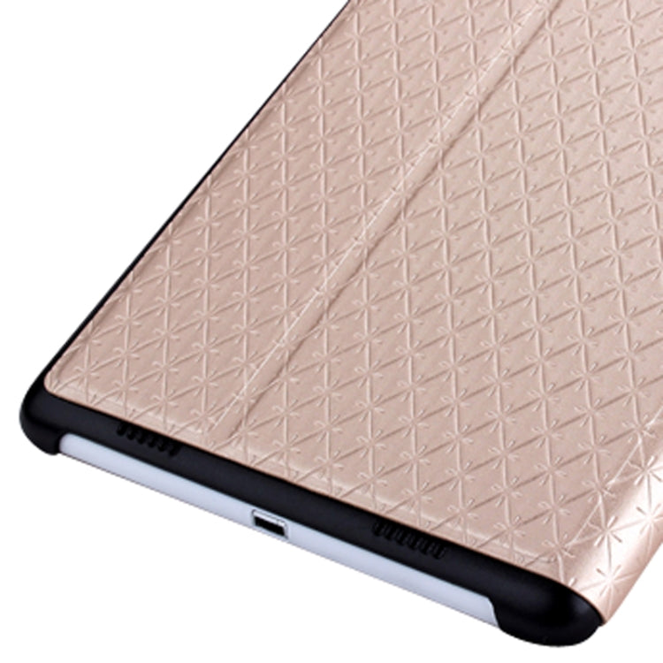 3-folding Rhomb Texture Leather Smart Case with Sleep / Wake-up Function & Holder for Xiaomi Mi Pad
