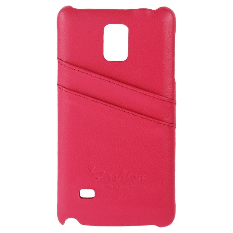 Deluxe Retro Genuine Leather Back Cover Case with Card Slots and Fashion Logo for Galaxy Note 4 / N910