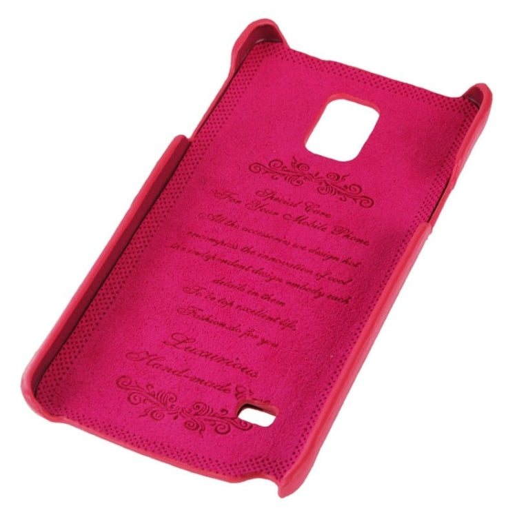 Deluxe Retro Genuine Leather Back Cover Case with Card Slots and Fashion Logo for Galaxy Note 4 / N910