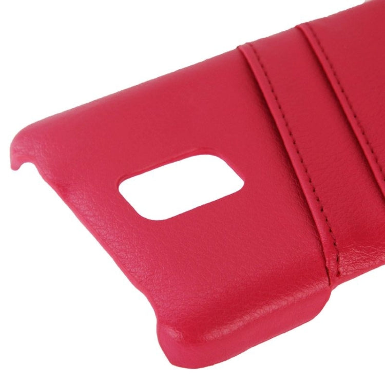 Deluxe Retro Genuine Leather Back Cover Case with Card Slots and Fashion Logo for Galaxy Note 4 / N910
