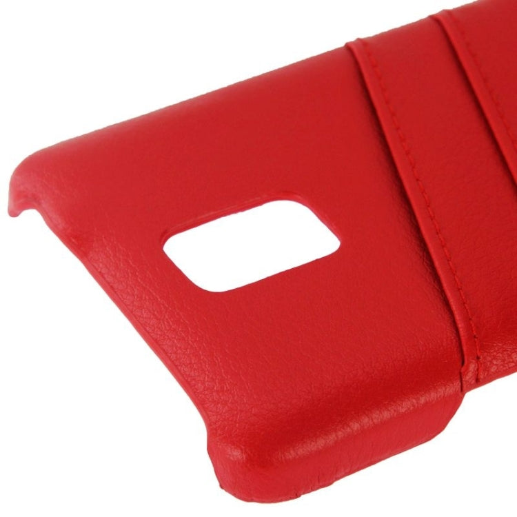 Deluxe Retro Genuine Leather Back Cover Case with Card Slots and Fashion Logo for Galaxy Note 4 / N910