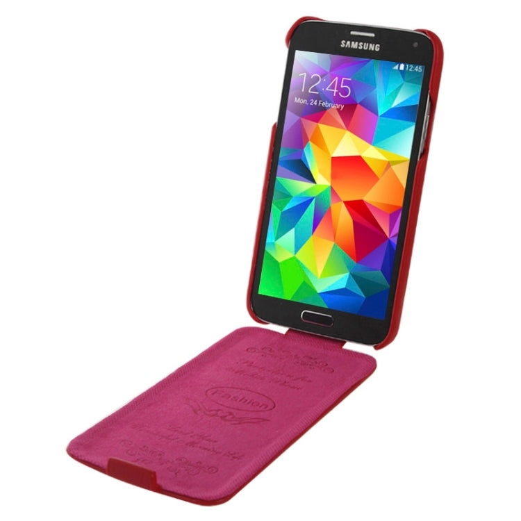 Deluxe Litchi Texture Vertical Flip Genuine Leather Case with Fashion Logo for Galaxy S5 / G900