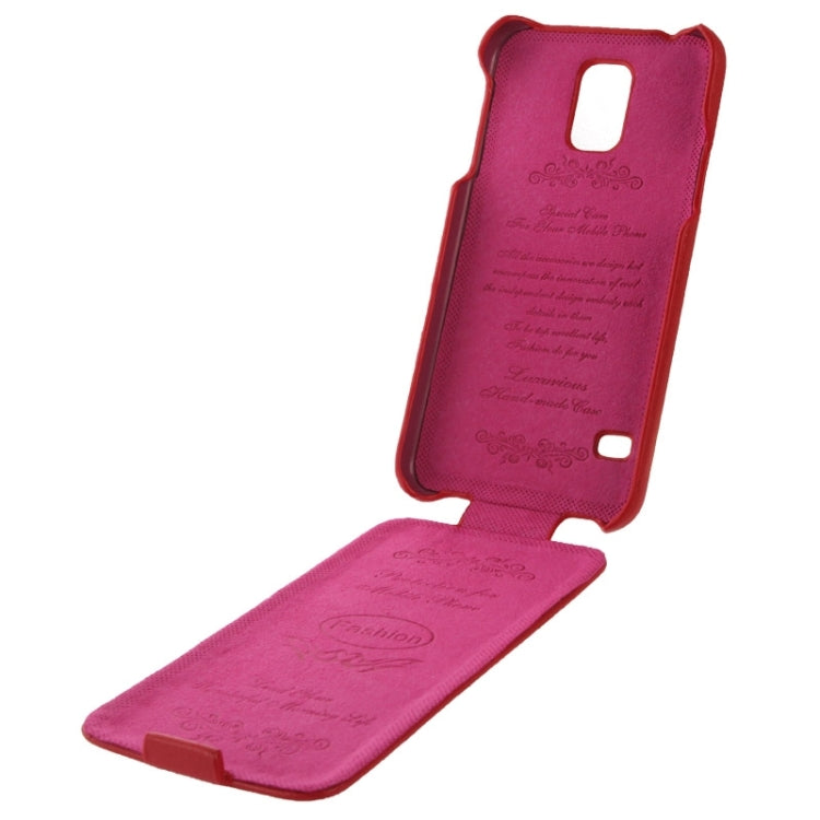 Deluxe Litchi Texture Vertical Flip Genuine Leather Case with Fashion Logo for Galaxy S5 / G900