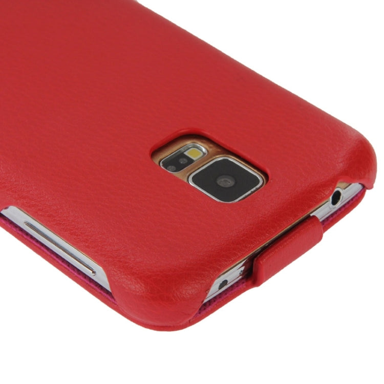 Deluxe Litchi Texture Vertical Flip Genuine Leather Case with Fashion Logo for Galaxy S5 / G900