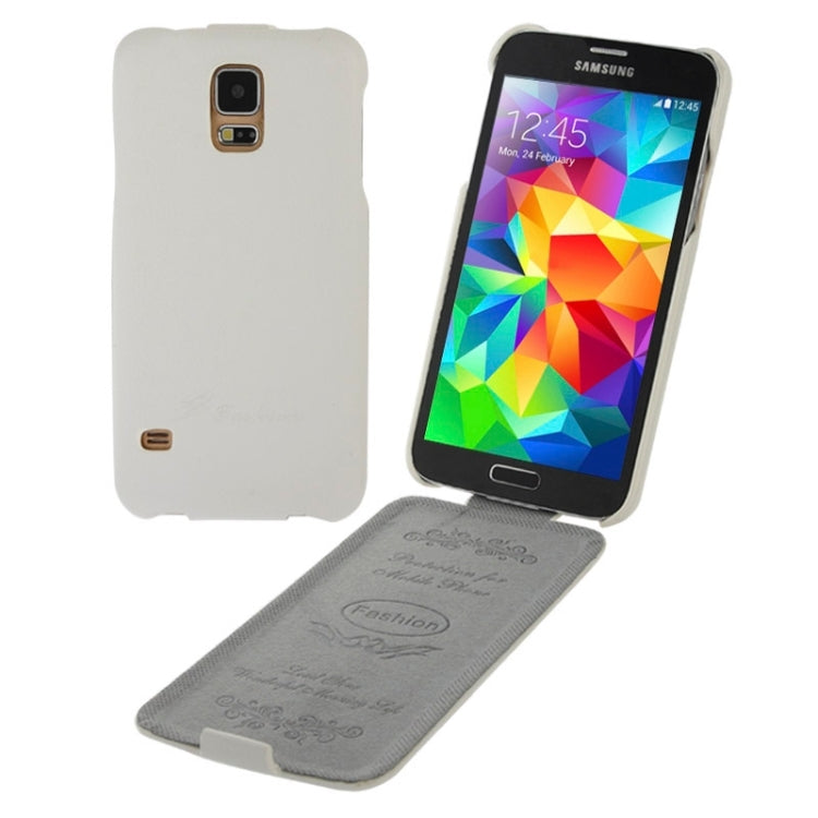 Deluxe Litchi Texture Vertical Flip Genuine Leather Case with Fashion Logo for Galaxy S5 / G900