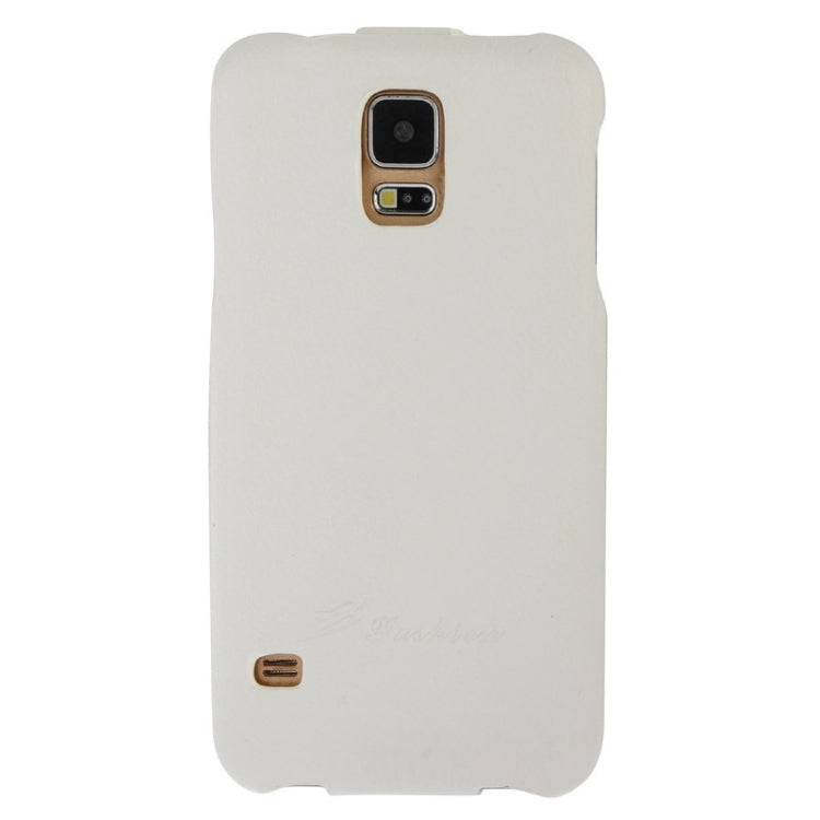 Deluxe Litchi Texture Vertical Flip Genuine Leather Case with Fashion Logo for Galaxy S5 / G900