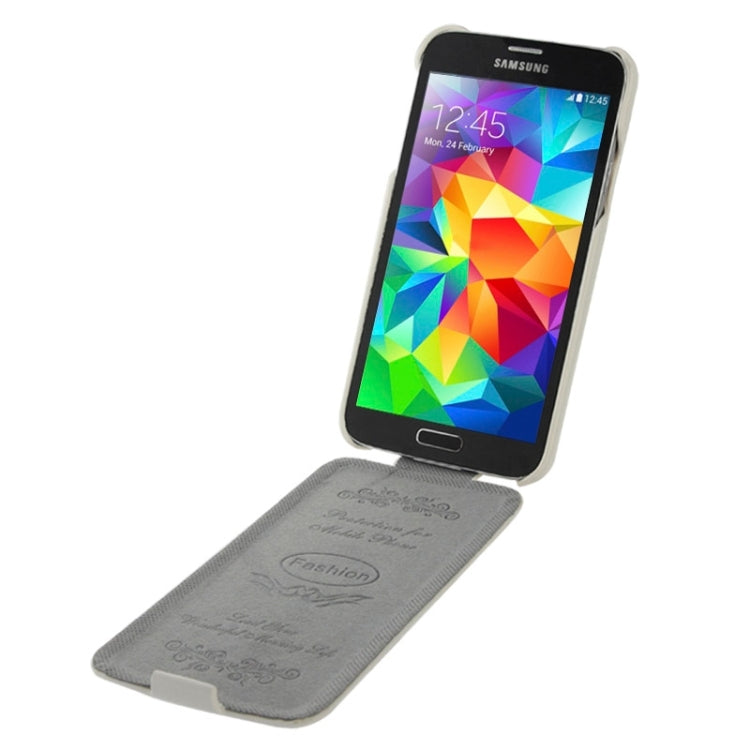Deluxe Litchi Texture Vertical Flip Genuine Leather Case with Fashion Logo for Galaxy S5 / G900